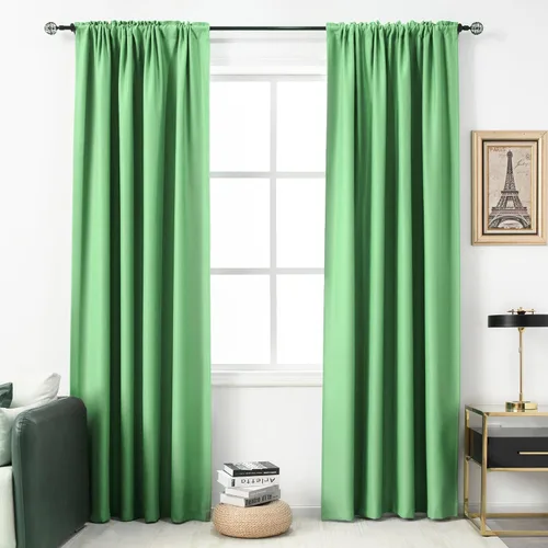 Miniatura 77 de DUALIFE Cortinas opacas de 45 pulgadas de largo, 2 paneles para ventanas pequeñas de dormitorio, aislamiento térmico, bolsillo para barra, cortinas