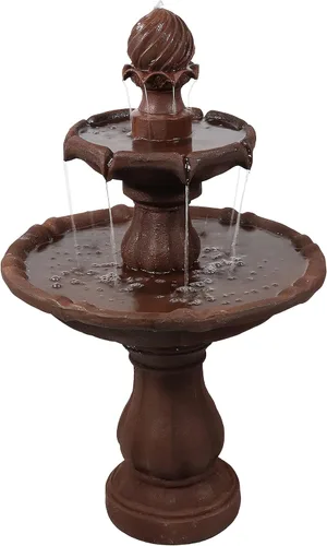 Miniatura 10 de Sunnydaze Fuente de agua solar de 2 niveles de 35 pulgadas con respaldo de batería, bomba sumergible, resina y fibra de vidrio, color negro