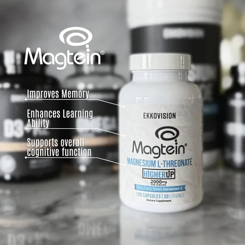 Miniatura 5 de Ekkovision Magtein L-treonato de magnesio, soporte de memoria y función cognitiva, suplemento de magnesio con minerales esenciales para hombres