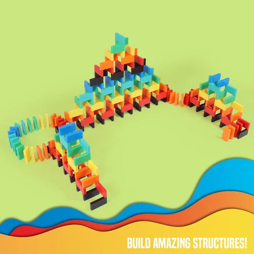 Miniatura 3 de Bulk Dominoes Pro-Domino Kit Juego de dominó, juguetes pequeños STEM STEAM, juegos familiares para niños, juguetes, construcción, derribo