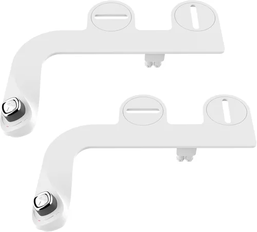 Miniatura 13 de BioBidet SlimEdge - Accesorio de inodoro de bidé simple en blanco con boquilla doble, rociador de agua dulce, no eléctrico, fácil de instalar