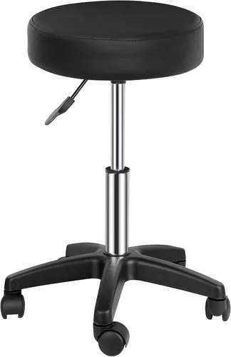 SUPER DEAL Taburetes giratorios sillas giratorias masaje facial spa salón bar taburete ajustable hidráulica silla rodante, color negro