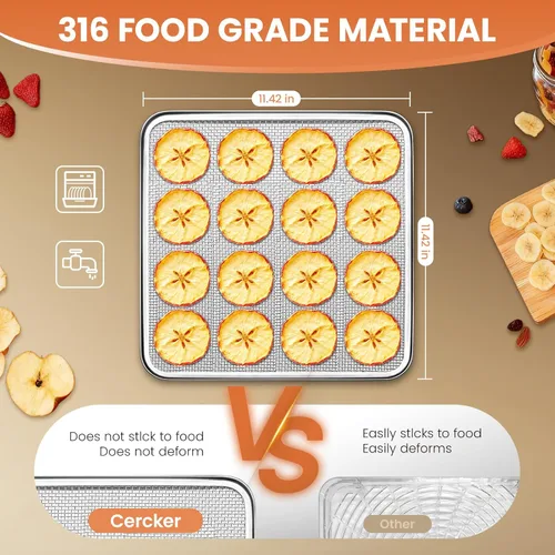 Miniatura 2 de Máquina Deshidratadora de Alimentos con 12 Bandejas de Acero Inoxidable, 10.9 pies² Deshidratador de Carne para Cecina, Secador de 800W