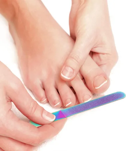 Miniatura 5 de Mudder Juego de 3 limas de uñas de diamante para mujeres y hombres, acero inoxidable, metal, zafiro, doble cara, limadores de uñas de los pies
