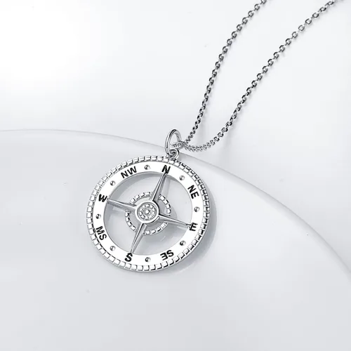 Miniatura 4 de Alphm Collar con colgante vikingo de plata esterlina S925 para hombres y mujeres, joyería de viaje para graduación, amistad, talismán, joyería