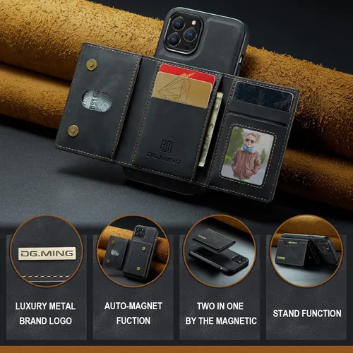 Miniatura 3 de Fundas de cuero tipo cartera para teléfono compatibles con iPhone 14 Pro Max con tarjetero para hombres de 6.7 pulgadas, contraportada desmontable 2