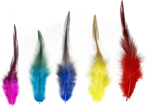 Miniatura 2 de Happy Feather 200 piezas de plumas de gallo para manualidades, plumas de faisán natural de 5 a 7 pulgadas, aretes colgantes de bricolaje