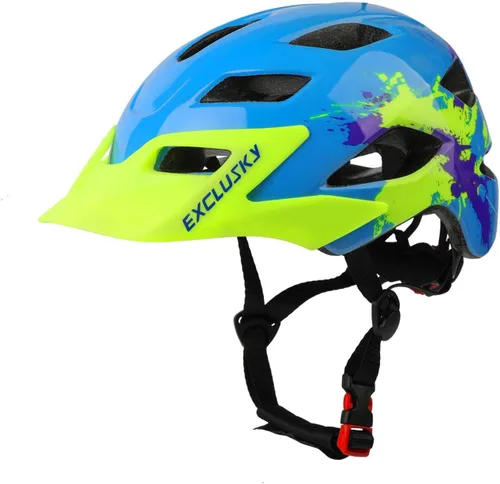 Miniatura 10 de EXCLUSKY - Casco de bicicleta para niños, ajustable, de seguridad, ligero, casco de bicicleta para niños, patinaje, ciclismo, scooter, para niños