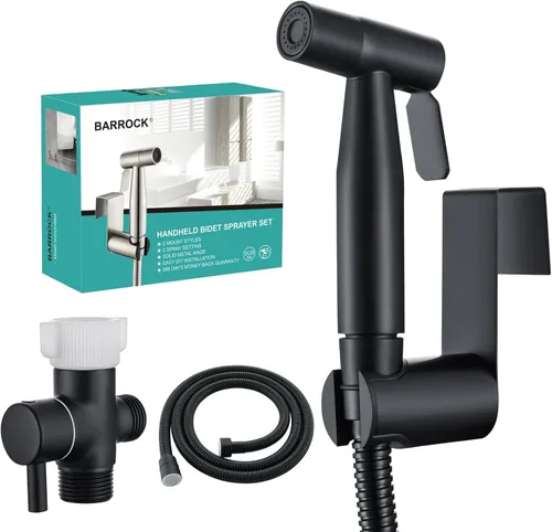 Miniatura 11 de BARROCK Pulverizador de bidé de mano para inodoro, kit de pulverización de pañales de tela para bebé hecho de metal de acero inoxidable, conjunto