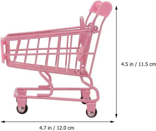 Miniatura 4 de Happyyami 2pcs Mini Carrito de compras de Metal Carrito de Supermercado Mini Carrito de Compras Carrito de Compras Carrito de Utilidad Carro