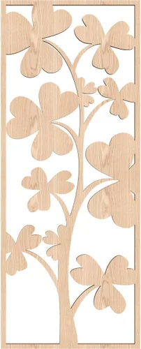 Miniatura 4 de 9 3/8 pulgadas de ancho x 24 3/8 pulgadas de alto x 1/4 pulgadas de alto, Bradford Paneles de pared decorativos de madera de calado, roble rojo rojo