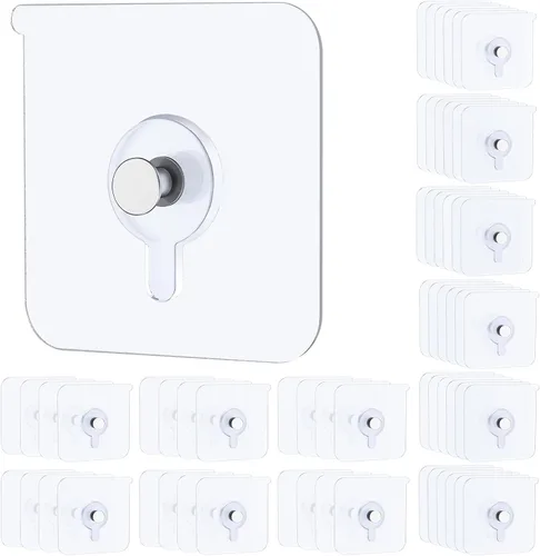 Miniatura 9 de Uniclife 10 ganchos autoadhesivos para fotos, 26.5 libras, carga sin taladro, adhesivos resistentes sin clavos, ganchos de pared sin clavos, ganchos