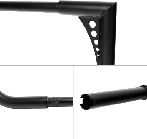 Miniatura 7 de TCMT Barra Ape Hanger Negra de 12" Rise, Manillar Grueso de 1-1/4", Compatible con Harley Dressers Baggers Touring CVO Street Glide Tri Glide
