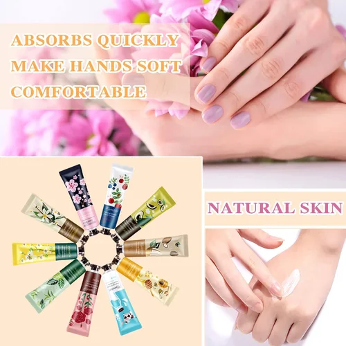 Miniatura 3 de Paquete de 10 fragancias naturales de plantas para manos secas, crema hidratante para el cuidado de las manos, loción de manos, juego de regalo