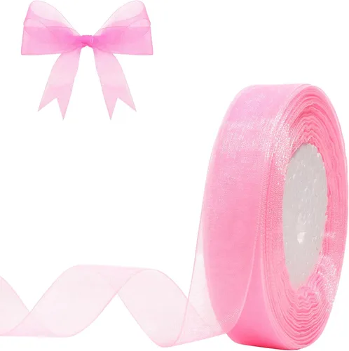 Miniatura 8 de Cinta de organza transparente de 3/4 de pulgada, 50 yardas, cinta de gasa para envolver regalos, decoración de Navidad, Halloween, ramo de boda