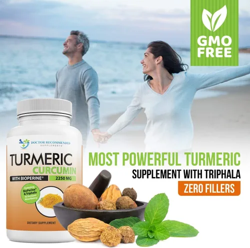 Miniatura 5 de Turmeric Curcumina, 180 cápsulas vegetarianas. El suplemento más potente de Doctor Recommended, paquete de de 2