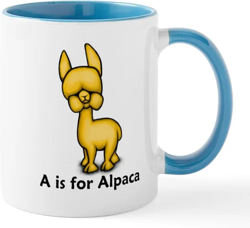 Miniatura 18 de CafePress A Is For Alpaca Taza de café de cerámica de 11 oz (11.0 fl oz)