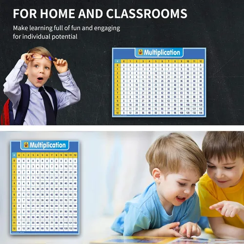 Miniatura 5 de UNCLE WU Carta de multiplicación de borrado en seco para niños, tabla de matemáticas de tiempos educativos para escuela primaria