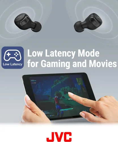 Miniatura 5 de JVC Audífonos inalámbricos compactos con cancelación activa de ruido, modo de baja latencia para juegos y películas, Bluetooth 5.2, batería de larga