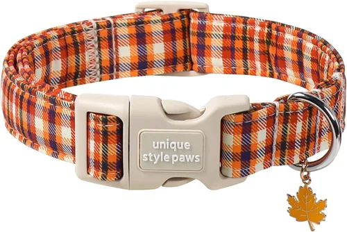 Miniatura 32 de Unique style paws - Collar para perro con hebilla de metal, naranja, duradero, lindo collar para perros pequeños, medianos y grandes