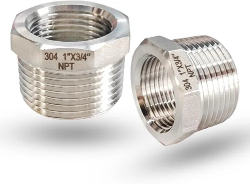 Miniatura 10 de Reductor de buje hexagonal macho NPT de 1/2 pulgada a NPT hembra de 1/4 pulgada, adaptador reductor NPT de acero inoxidable 304, buje hexagonal