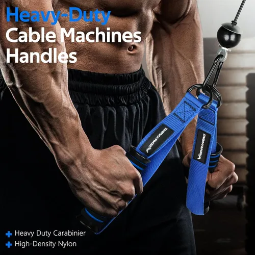 Miniatura 7 de RENRANRING Asas de Ejercicio para Gimnasio, Accesorios de Reemplazo para Poleas de Máquina de Cable, Banda de Resistencia y Entrenador de Fuerza