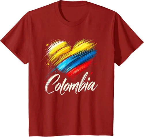 Miniatura 28 de Camiseta de orgullo colombiano con corazón de la bandera de Colombia