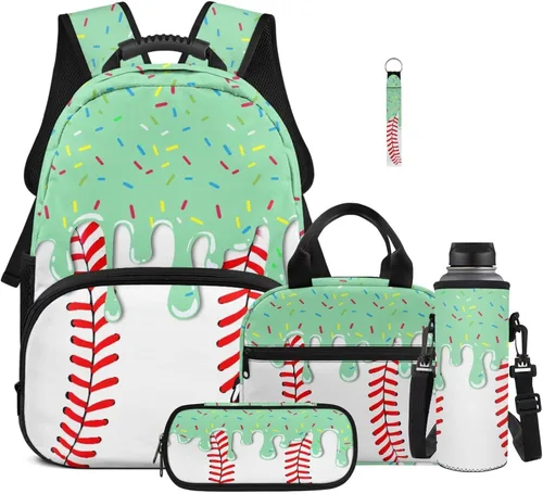 Miniatura 23 de Bulopur Eagle American Flag Print Kids Backpack Boys Elementary School 17 Inch Bookbag With Lunch Bag Water Bottle Holder Keychain Pencil Case 5
