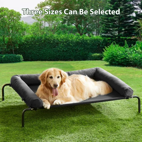 Miniatura 2 de Cama elevada refrescante para perros grandes – Cuna elevada impermeable con reposacabezas inclinado, malla Teslin transpirable, cama duradera
