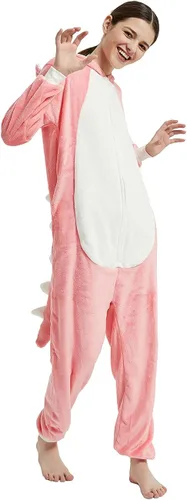 Miniatura 4 de CALANTA Mono de dinosaurio para adultos, disfraz de dragón T-Rex Animal para mujer, pijama de felpa de una pieza, cosplay, Halloween, Navidad