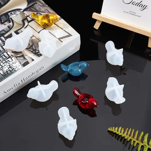 Miniatura 4 de arricraft 10 moldes de resina de silicona 3D para pájaros, moldes de fundición de resina epoxi para joyería de resina UV, manualidades
