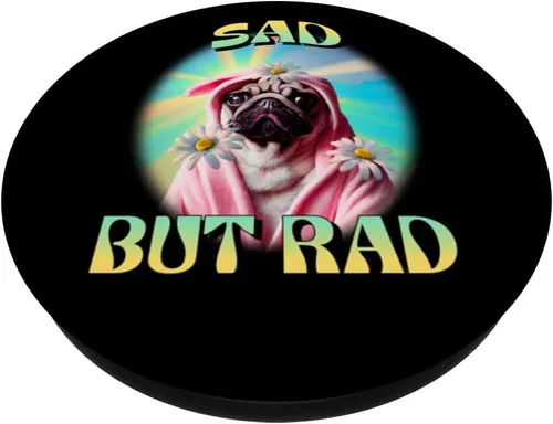Miniatura 2 de Sad But Rad - Camiseta divertida de Pug PopSockets intercambiables PopGrip