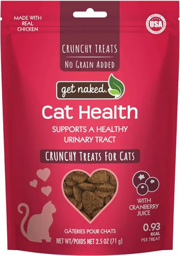 Get Naked Golosinas crujientes de salud urinaria para gatos, arándanos, (1 bolsa), 2.5 onzas