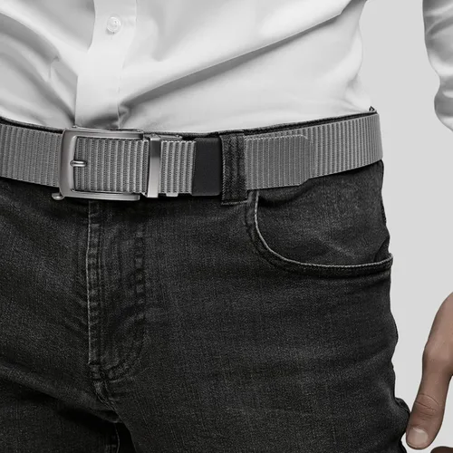 Miniatura 4 de Cinturones de trinquete de liberación rápida para hombre, cinturón de nailon reversible dos en uno para hombre casual y vestido deportivo