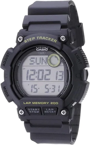 Casio Reloj deportivo de cuarzo para hombre con correa de plástico, negro, 24 (modelo WS2100H-8AV), color gris, gris