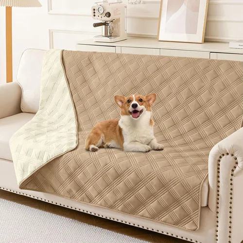 Miniatura 133 de hyha Manta impermeable para perros, manta reversible para cama de mascotas, funda suave para sofá/sillón lavable para perros, fundas impermeables
