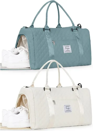 Bolsa de viaje de fin de semana para mujeres y hombres, bolsa de transporte para la noche, bolsa de hospital, bolsa de gimnasio con compartimento