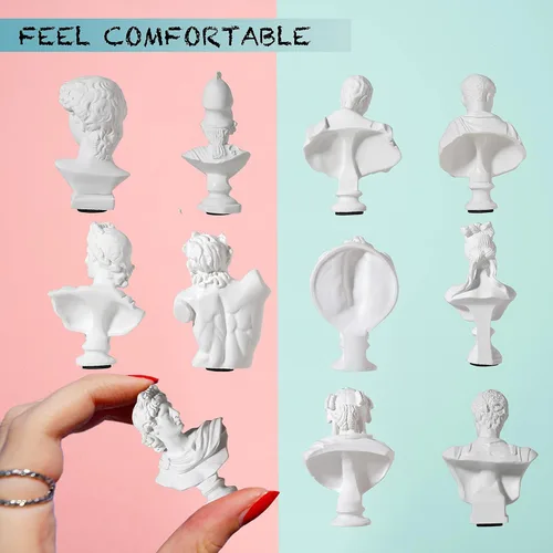Miniatura 5 de LAGOM HOUSE Juego de 10 estatuas griegas de busto y esculturas de busto griego, decoración de resina romana, mini figura de mitología griega, busto