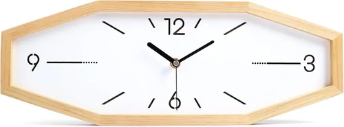DaguyS Relojes de pared de madera retro, relojes cuadrados de 18 pulgadas, relojes de pared rectangulares operados con batería, silenciosos sin