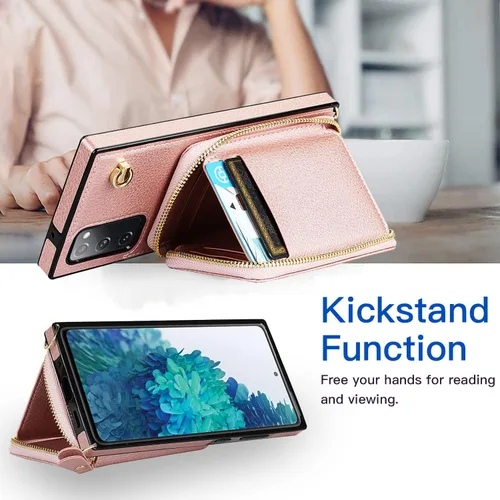 Miniatura 5 de Asuwish Funda de teléfono para Samsung Galaxy S20 FE 5G de 6.5 pulgadas con protector de pantalla y soporte para tarjetas con cremallera, soporte