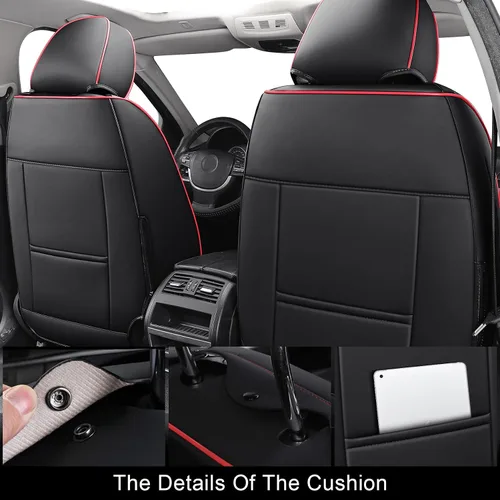 Miniatura 2 de Aierxuan Fundas de cuero para asiento de automóvil, cobertura completa, ajuste universal, para Ford Focus, Hyundai, Elantra, Honda, Civic, Toyota