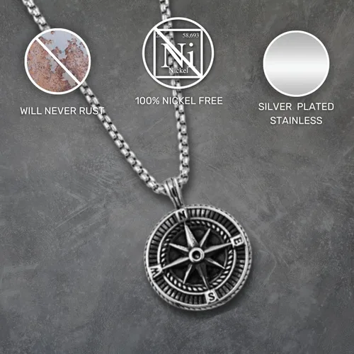 Miniatura 26 de Galis Collar para hombre, collar de cadena de plata de acero inoxidable de alta calidad para hombres, no se deslustra, cadenas para hombres
