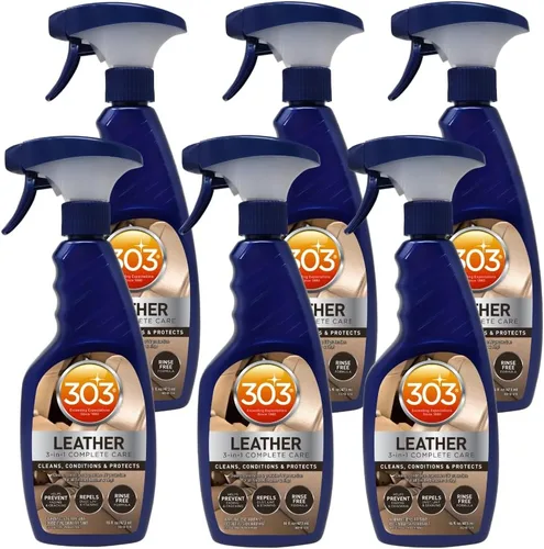 303 (30218-6PK) Cuero 3 en 1 Cuidado Completo - Limpia, Acondiciona y Protege, Ayuda a Prevenir la Decoloración y el Agrietamiento - Fórmula Sin