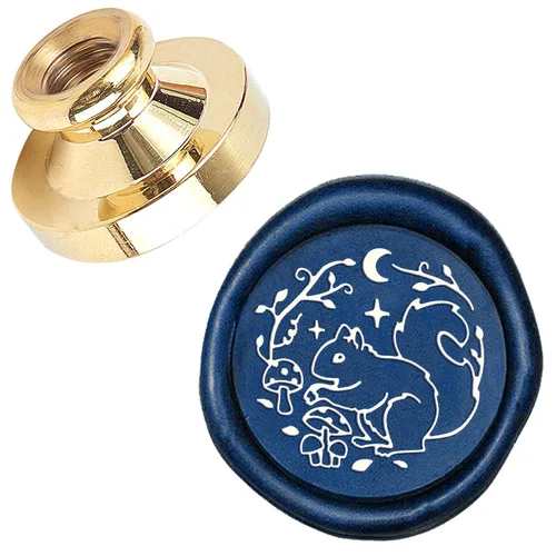 Miniatura 12 de CRASPIRE Juego de sellos de cera con diseño de luna, sol, nubes, latón, 0.98 pulgadas, extraíble, 1.181 in, con 1 mango de madera retro para bodas