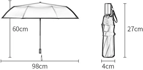 Miniatura 2 de WSZJJ Paraguas plegable de viaje y cierre para protección contra el viento, resistente a la lluvia 99%