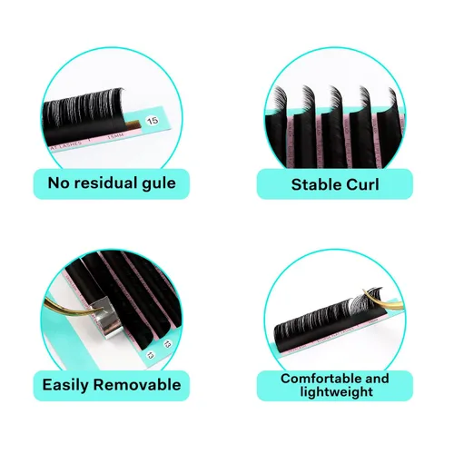 Miniatura 3 de Extensiones de pestañas elípticas VAVALASH de 0.15mm con curva C de 9mm para extensión de pestañas planas, pestañas ligeras, pestañas mate, pestañas