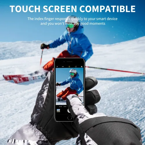 Miniatura 2 de BOSONER Guantes de esquí y snowboard, guantes cálidos impermeables de invierno, guantes de nieve para clima frío para hombres, mujeres, niños