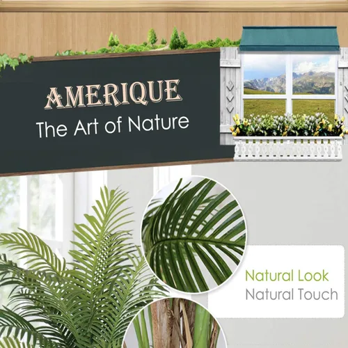 Miniatura 5 de AMERIQUE Árbol artificial de glicina floreciente, hermoso y denso, de 6 pies, blanco crema, preinstalado con maceta de vivero, tecnología Real
