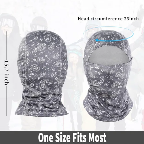 Miniatura 5 de Achiou - Pasamontañas, máscara facial, para hombres o mujeres, máscara de cara completa con capucha, para nieve, motocicleta, correr, clima frío