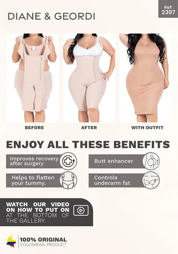 Miniatura 4 de DIANE & GEORDI 2396 Lipo Fajas Etapa 2 BBL Colombianas Posparto Control de Abdomen Modeladores de Cuerpo Prendas de Moldeo para Mujer Faja